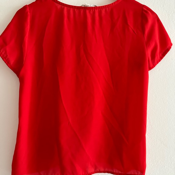 Pink Rose vintage red blouse size small,short sleeve, the blouse is flowy. - Picture 7 of 7